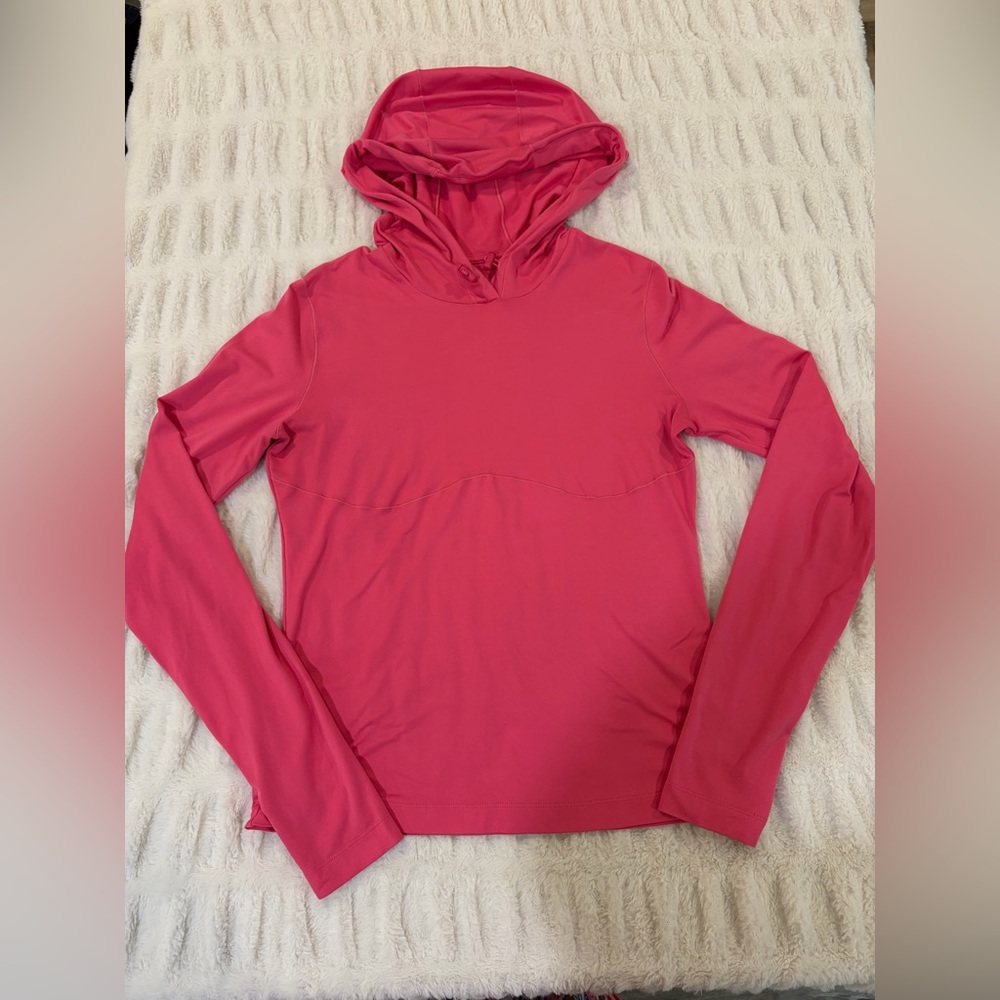 Alo Yoga Alosoft Long Sleeve Hooded Runner in pink Size M - Picture 3 of 6